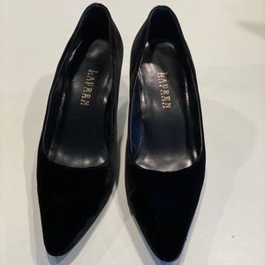Ralf Lauren Black Velvet Heels